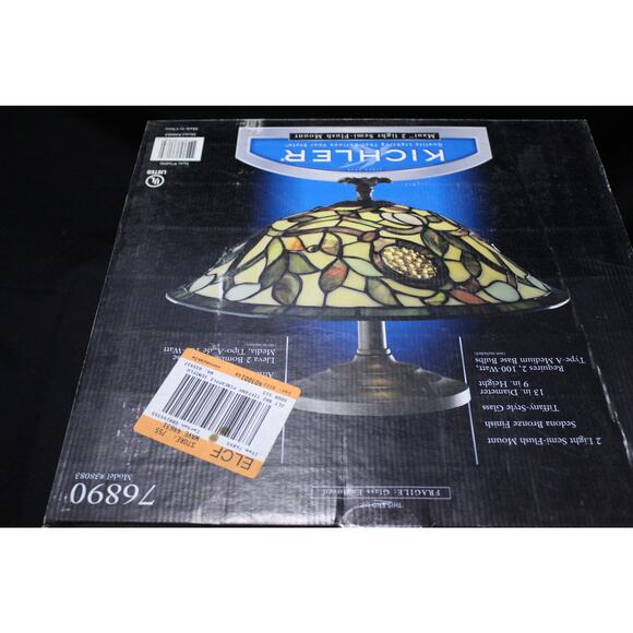 KICHLER Maui 2 light Semi-Flush Mount 76890 Model# 38088 New In Box - Picture 1 of 4